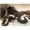 Image 3 : Shelf lot of vintage metal pulleys & tie-down strap
