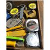 Image 2 : Box of assorted tape measures & box cutters