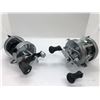 Image 2 : Pair of ABU Garcia Ambassadeur level-wind fishing reels - Model 4500CS & 2500C (silver)