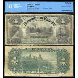 1900 $4 DC-16, CCCS VG10, another popular $4 issue with 3 short tears in the borders.  Overall good 