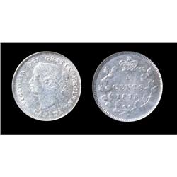 1875H Large date  5¢  PCGS AU55. Brilliant and lustrous.  Rare and underrated date.