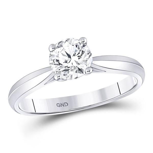 Diamond Solitaire Bridal Wedding Engagement Ring 3/4 Cttw 14kt White Gold