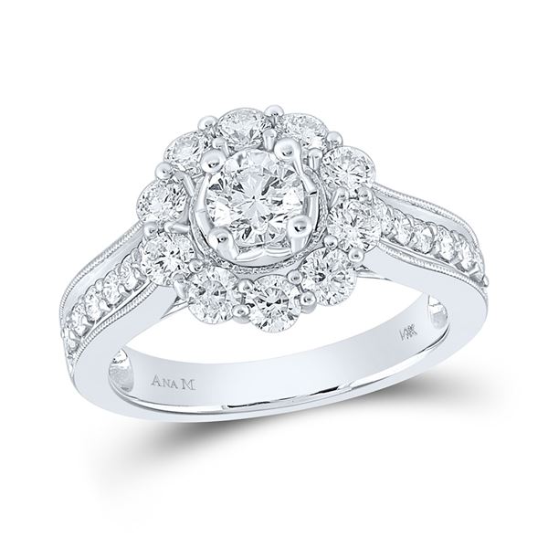 Diamond Solitaire Bridal Wedding Engagement Ring 1-5/8 Cttw 14kt White Gold