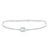 Image 1 : Diamond Linked Double Circle Fashion Bracelet 1/20 Cttw Sterling Silver