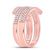 Image 3 : Diamond Right-Hand Fashion Ring 5/8 Cttw 14kt Rose Gold