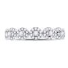 Image 2 : Diamond Halo Solitaire Stackable Band Ring 1/3 Cttw 10kt White Gold