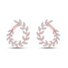 Image 1 : Diamond Twist Vine Hoop Earrings 1 Cttw 14kt Rose Gold