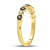 Image 3 : Brown Diamond Milgrain Dot Band Ring 1/8 Cttw 10kt Yellow Gold