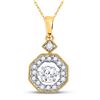 Image 1 : Diamond Moving Twinkle Solitaire Pendant 1/3 Cttw 10kt Yellow Gold