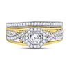 Image 2 : Diamond Twist Bridal Wedding Ring Band Set 1/2 Cttw 14kt Yellow Gold
