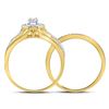 Image 4 : Diamond Twist Bridal Wedding Ring Band Set 1/2 Cttw 14kt Yellow Gold