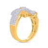 Image 3 : Baguette Diamond Bypass Cluster Fashion Ring 1-1/3 Cttw 14kt Yellow Gold