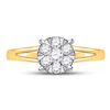 Image 2 : Diamond Flower Cluster Ring 1/2 Cttw 10kt Yellow Gold