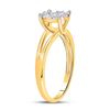 Image 4 : Diamond Flower Cluster Ring 1/2 Cttw 10kt Yellow Gold