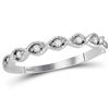 Image 1 : Diamond Classic Stackable Band Ring 1/10 Cttw 14kt White Gold