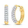 Image 1 : Diamond Hoop Earrings 1/6 Cttw 10kt Yellow Gold