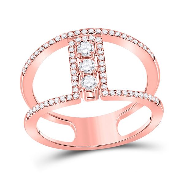 Diamond Fashion 3-stone Ring 3/8 Cttw 10kt Rose Gold