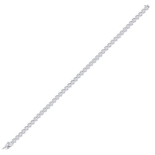 Diamond Flower Cluster Tennis Bracelet 4 Cttw 14kt White Gold