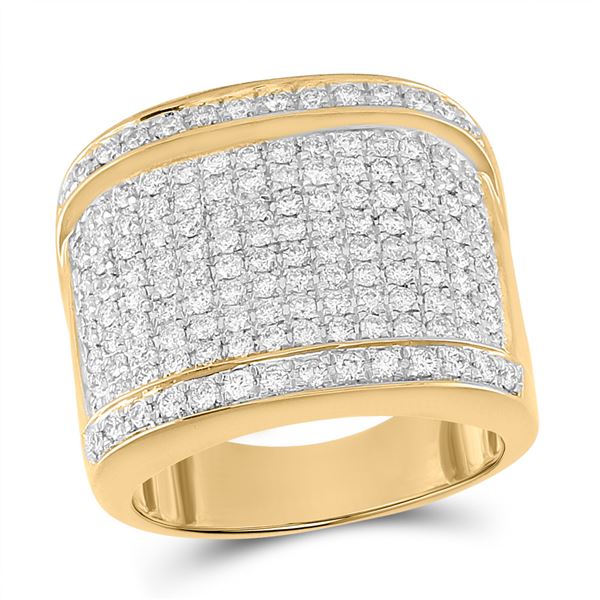 Mens Diamond Fashion Ring 2 Cttw 10kt Yellow Gold