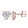 Image 1 : Diamond Heart Earrings 1/4 Cttw 10kt Two-tone Gold