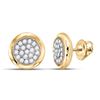 Image 1 : Diamond Cluster Earrings 1/4 Cttw 10kt Yellow Gold