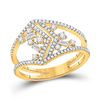 Image 1 : Baguette Diamond Scattered Negative Space Band Ring 3/8 Cttw 14kt Yellow Gold