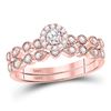 Image 1 : Diamond Stackable Bridal Wedding Ring Band Set 1/3 Cttw 10kt Rose Gold