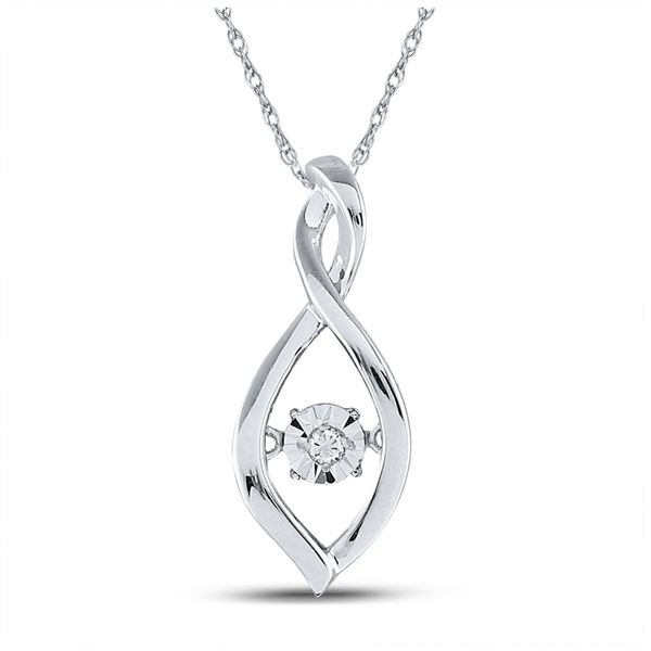 Diamond Infinity Twinkle Moving Pendant .03 Cttw Sterling Silver