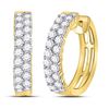 Image 1 : Diamond Hoop Earrings 1-1/2 Cttw 10kt Yellow Gold