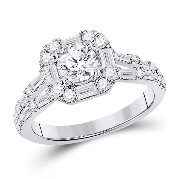 Diamond Solitaire Bridal Wedding Engagement Ring 1-3/4 Cttw 14kt White Gold