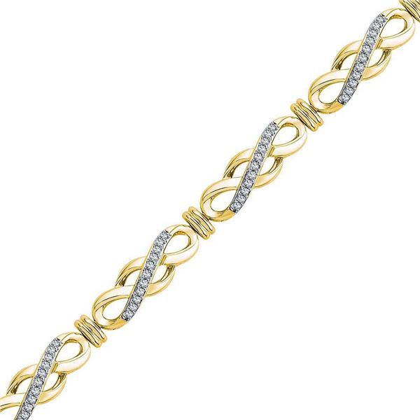 Diamond Infinity Bracelet 1/2 Cttw 10kt Yellow Gold