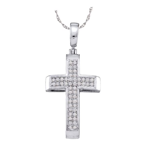 Diamond Cross Pendant 1/6 Cttw 10kt White Gold