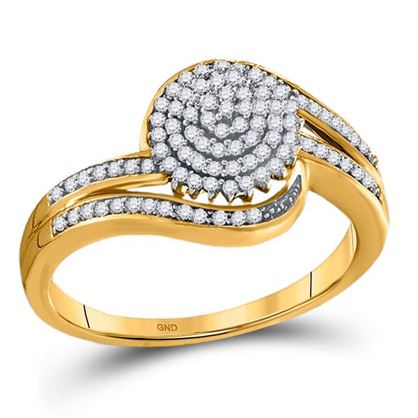 Diamond Cluster Ring 1/3 Cttw 10kt Yellow Gold