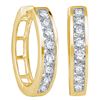 Image 1 : Diamond Hoop Earrings 1/2 Cttw 14kt Yellow Gold