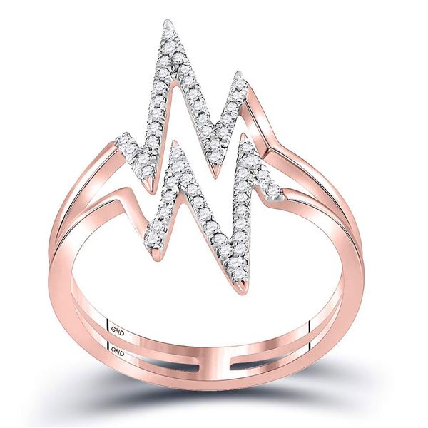 Diamond Double Heartbeat Ring 1/5 Cttw 10kt Rose Gold