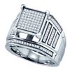 Image 1 : Diamond Square Cluster Ring 3/8 Cttw Sterling Silver