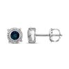 Image 1 : Blue Color Enhanced Diamond Stud Earrings 1/10 Cttw Sterling Silver