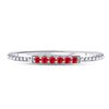 Image 2 : Ruby Beaded Stackable Band Ring 1/20 Cttw 10kt White Gold