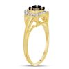 Image 3 : Brown Diamond Polygon Cluster Ring 1/2 Cttw 10kt Yellow Gold