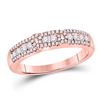 Image 1 : Diamond Triple Row Band Ring 1/2 Cttw 14kt Rose Gold