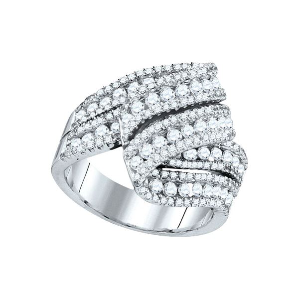 Diamond Fold Over Fashion Ring 2 Cttw 14kt White Gold