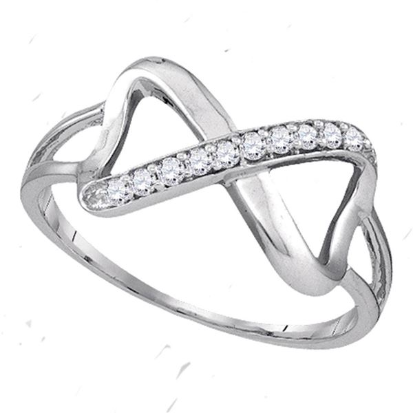 Diamond Infinity Fashion Band Ring 1/10 Cttw Sterling Silver