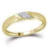 Image 3 : His Hers Diamond Solitaire Matching Wedding Set 1/5 Cttw 10kt Yellow Gold