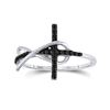 Image 1 : Black Color Enhanced Diamond Cross Infinity Ring 1/10 Cttw Sterling Silver