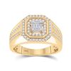 Image 1 : Mens Baguette Diamond Octagon Cluster Ring 3/4 Cttw 14kt Yellow Gold