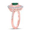 Image 3 : Oval Emerald Diamond Teardrop Ring 7/8 Cttw 14kt Rose Gold