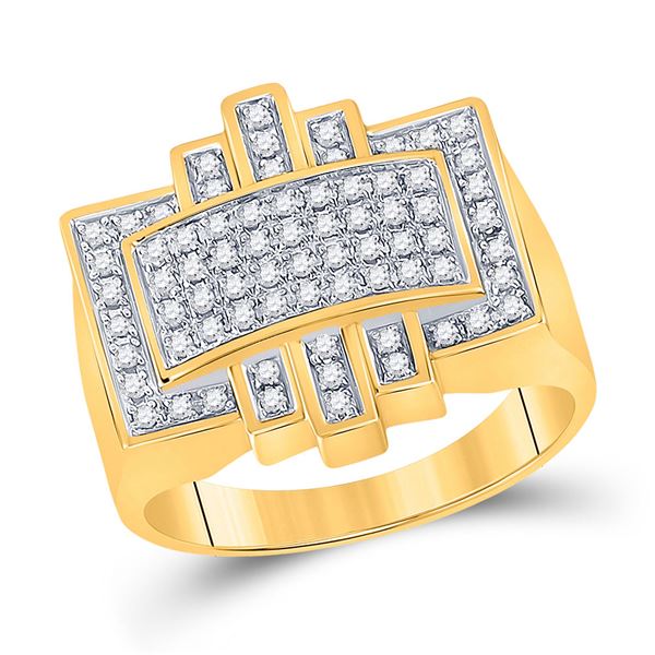 Diamond Domed Cluster Ring 1/2 Cttw 10kt Yellow Gold