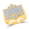 Image 1 : Diamond Domed Cluster Ring 1/2 Cttw 10kt Yellow Gold