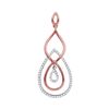 Image 1 : Diamond Teardrop Pendant 1/5 Cttw 10kt Rose Gold