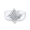 Image 2 : Diamond Cluster Ring 1/8 Cttw Sterling Silver